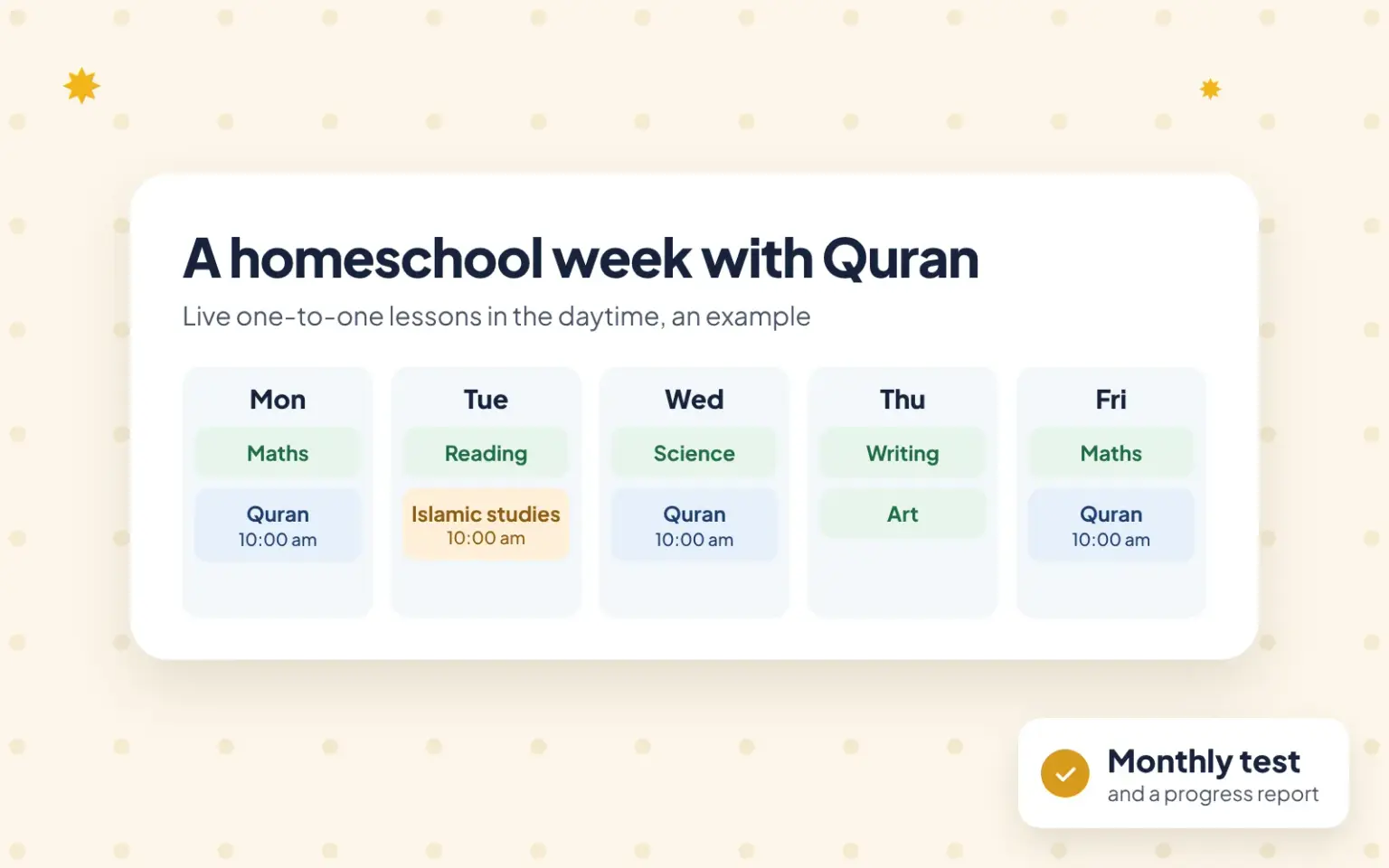 Islamic homeschool Quran classes, live and one-to-one: Islamic homeschool Quran classes at Online Quran Learnings are live, one-to-one lessons in Quran and Islamic studies tha