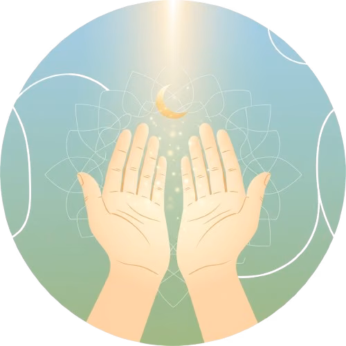 An open Quran and raised hands in supplication during Witr prayer