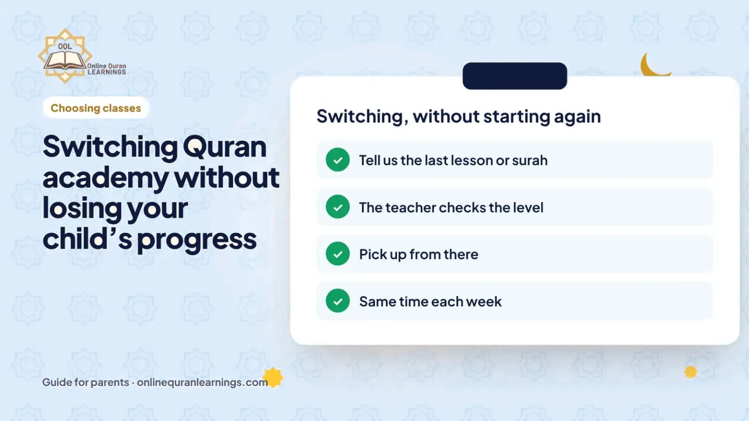 Switching Quran academy without losing your child’s progress: a guide for parents from Online Quran Learnings