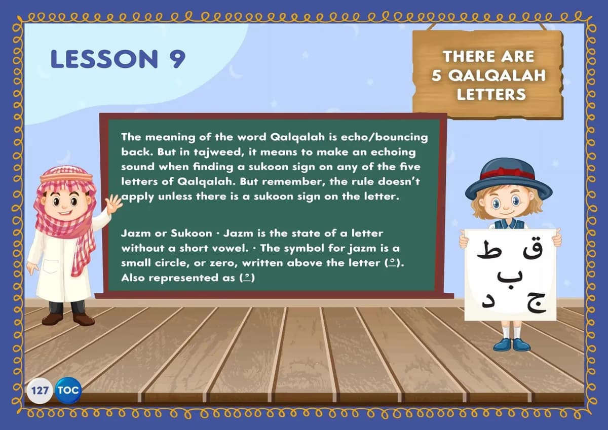OQLS Qaida lesson 9: Qalqalah letters