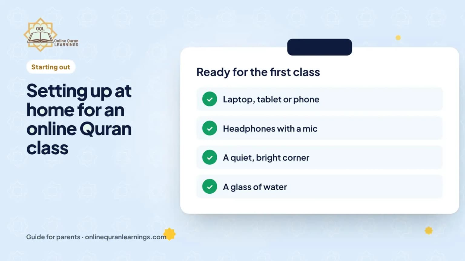 Setting up at home for an online Quran class: a guide for parents from Online Quran Learnings