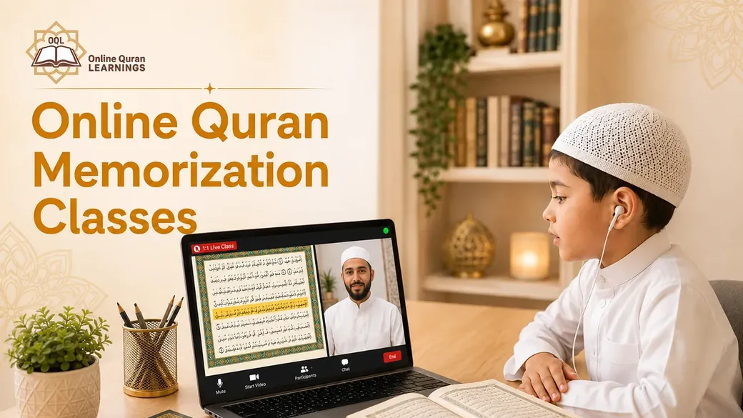 Young student taking online Quran memorization classes