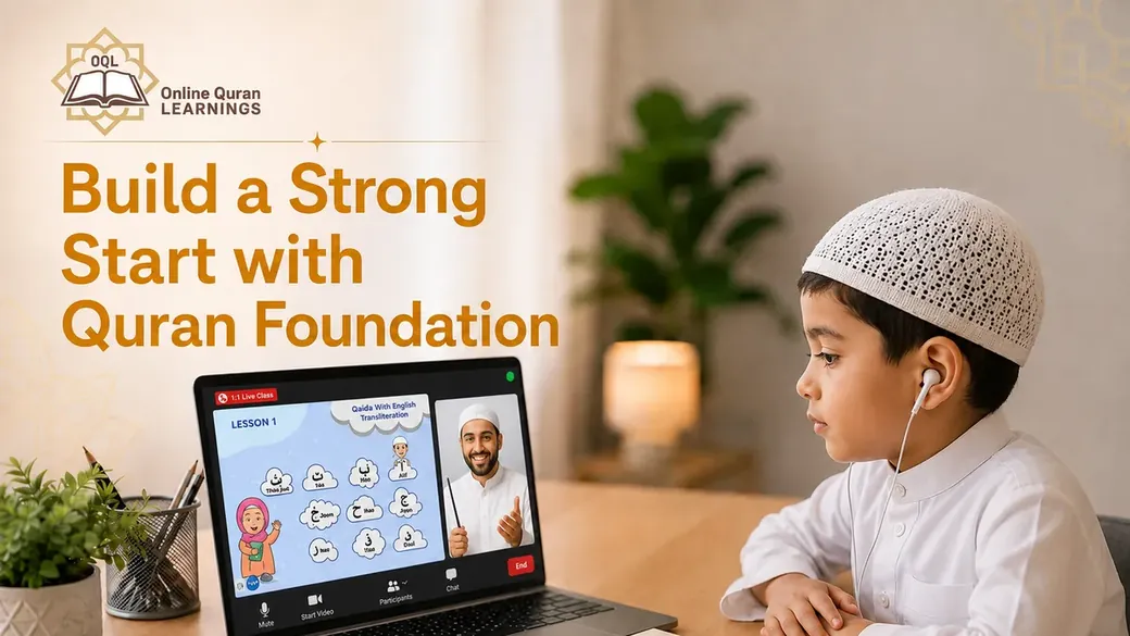 Child attending one-to-one online Qaida classes with Tajweed